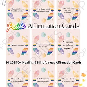 Cartes d'affirmation de la fierté | Cartes d'affirmation LGBTQ+ | Citations sur la guérison et la pleine conscience | Téléchargement numérique | Carte de Fierté | Carte LGBTQ+
