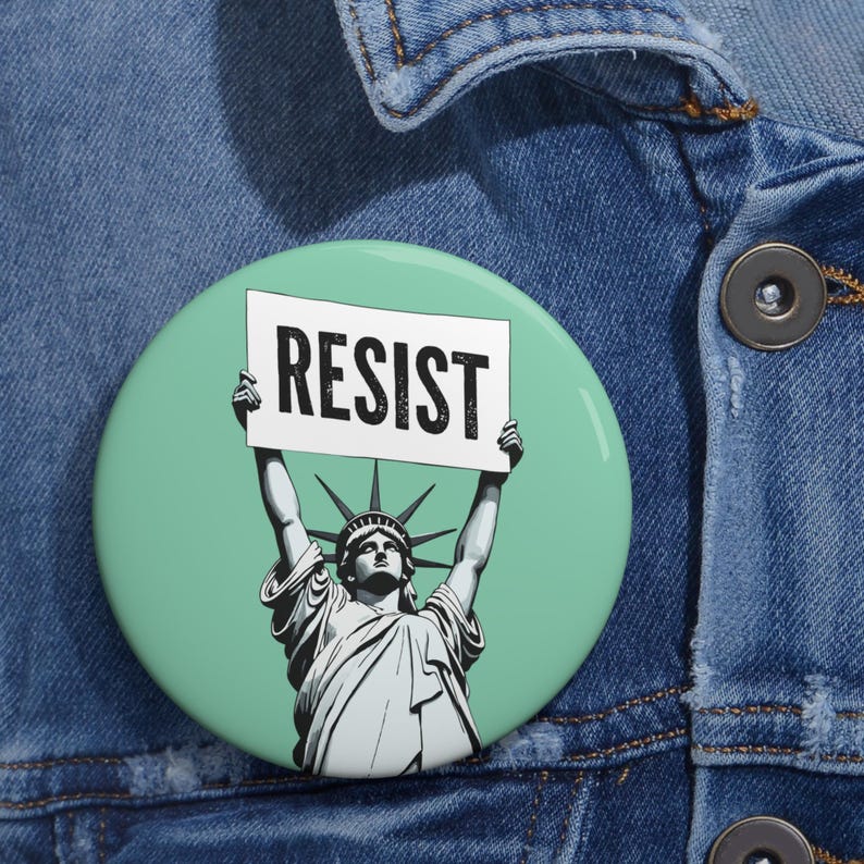 RESIST Green Pin Buttons