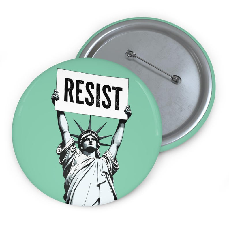 RESIST Green Pin Buttons