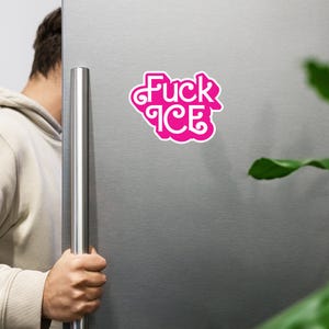 Fuck ICE Pink Barbie Text Magnets