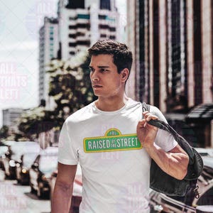 Raised by the Street Public Broadcasting T-Shirt — Support Sesame Street 90s Kids Tee image 8