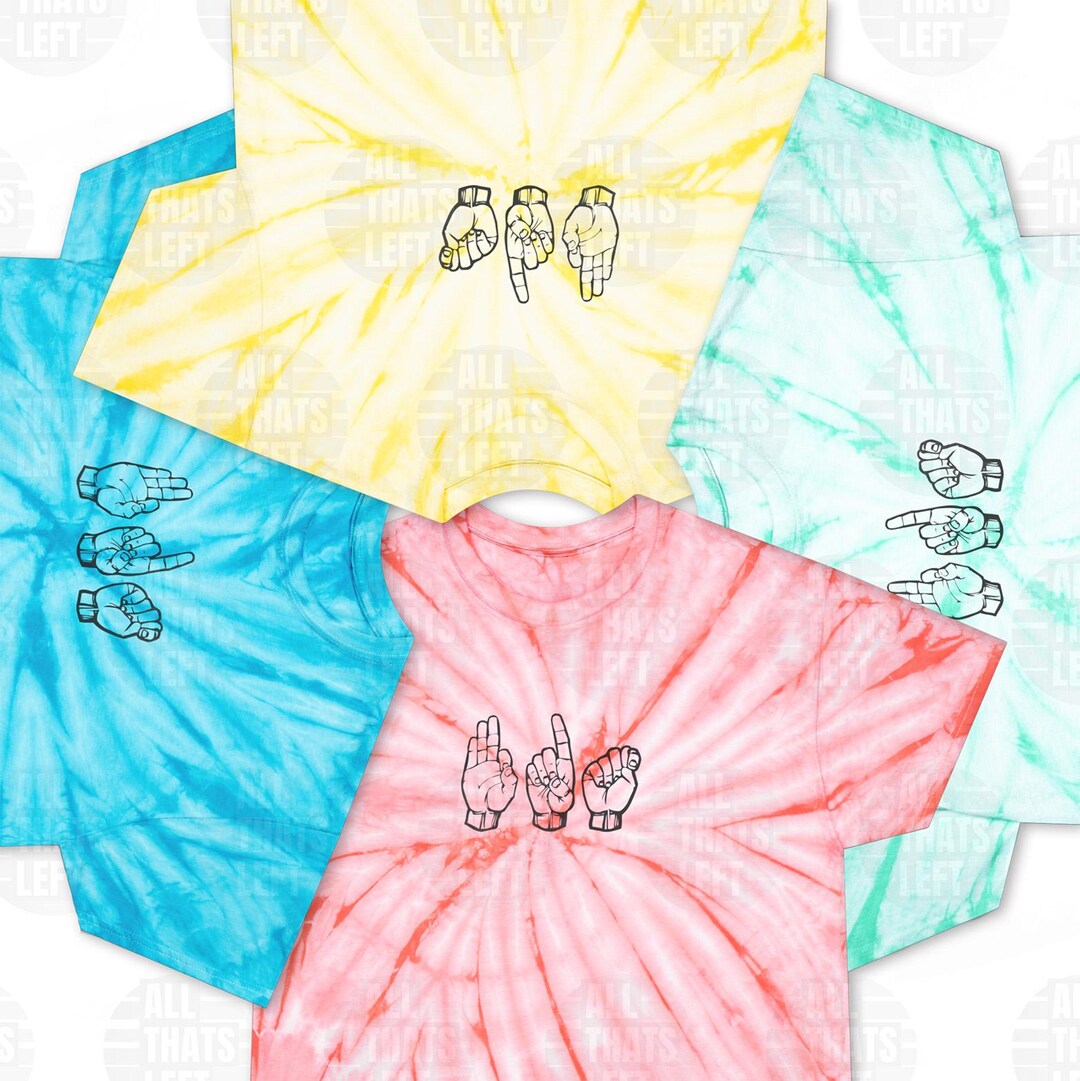 FDT ASL Sign Language Hands Cyclone Tie-dye Tee Shirt | Inclusive ...