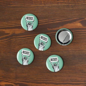 RESIST Green Pin Buttons
