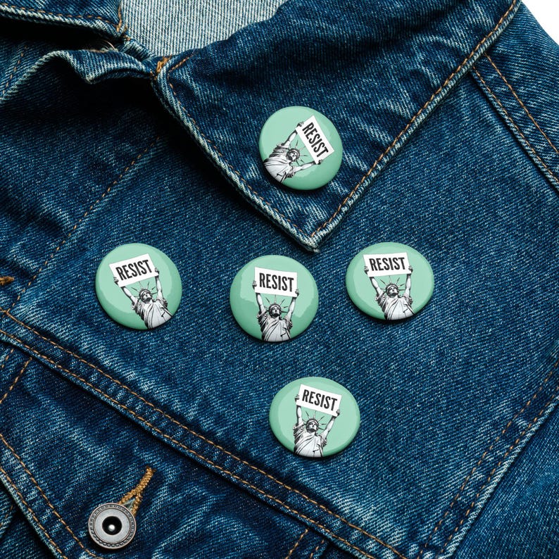 RESIST Green Pin Buttons