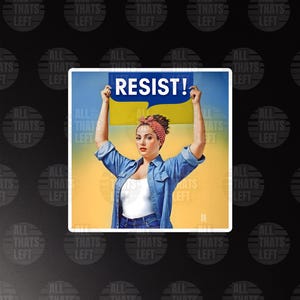 Ímãs de resistência modernos da Rosie, a Rebitadeira | Feminista retrô, "Nós podemos fazer" | Decoração de geladeira anti-Trump | Ímã antifascista "Mãos fora" da FDT