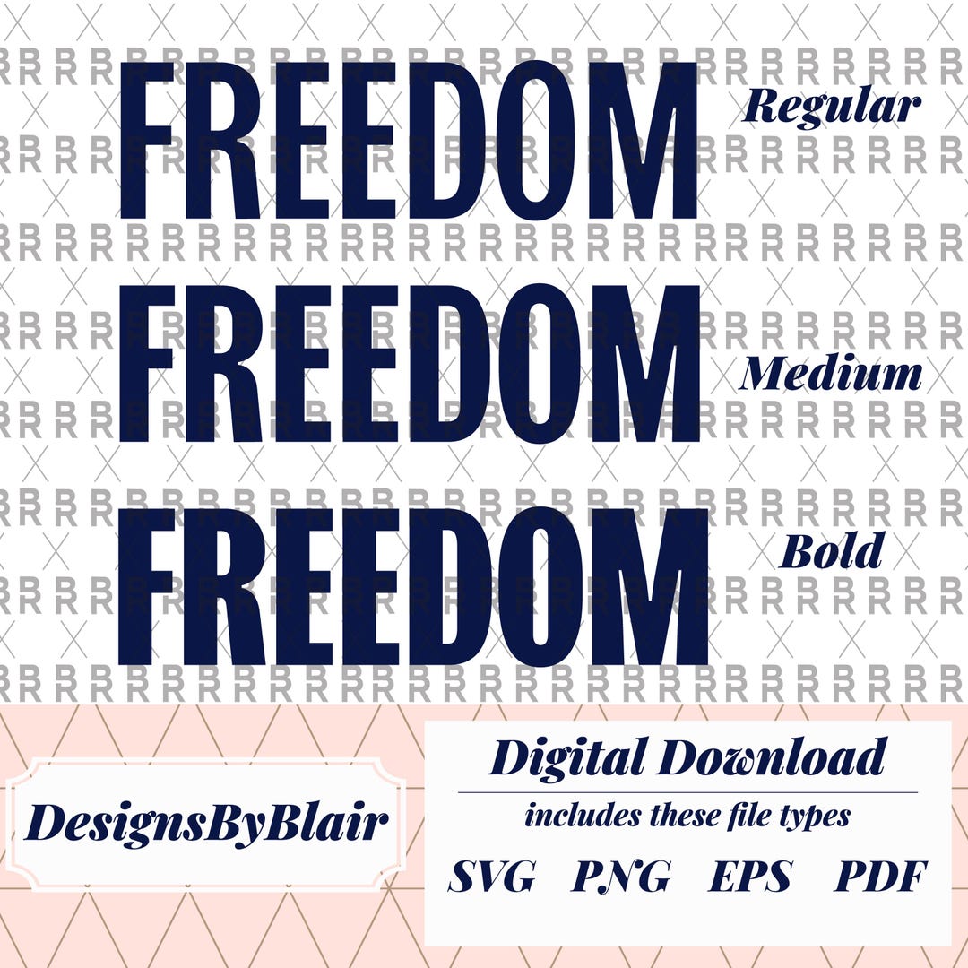 FREEDOM Word Only in Fearless Font 3 Style Used by Harris Campaign, Png