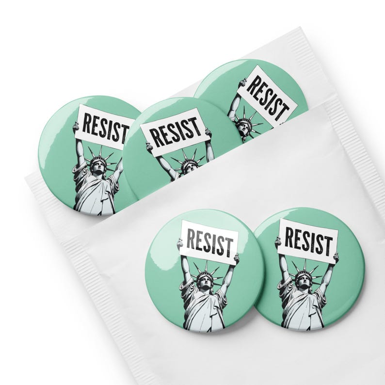 RESIST Green Pin Buttons