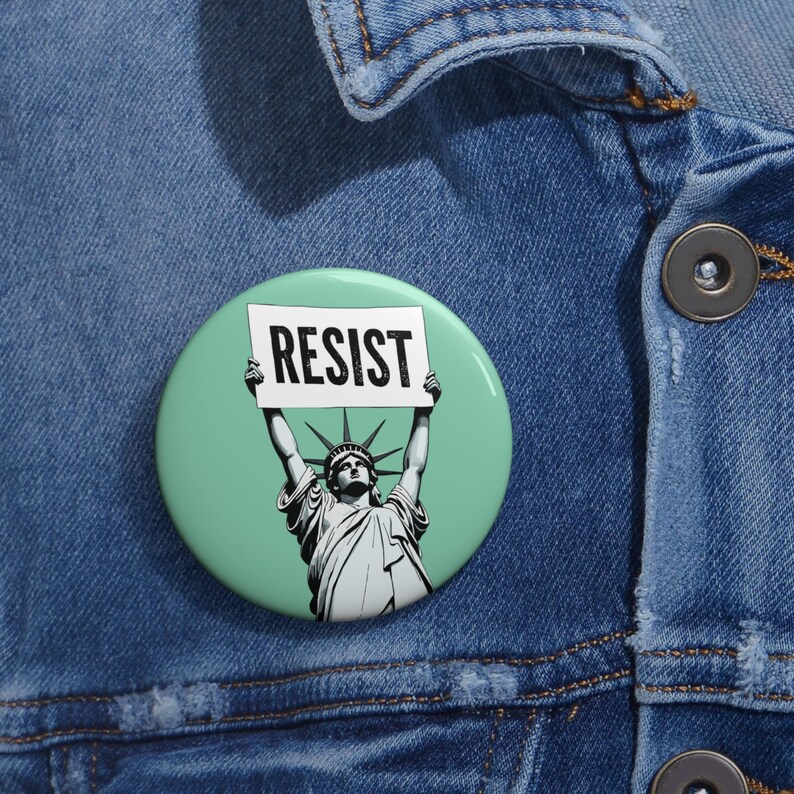 RESIST Green Pin Buttons