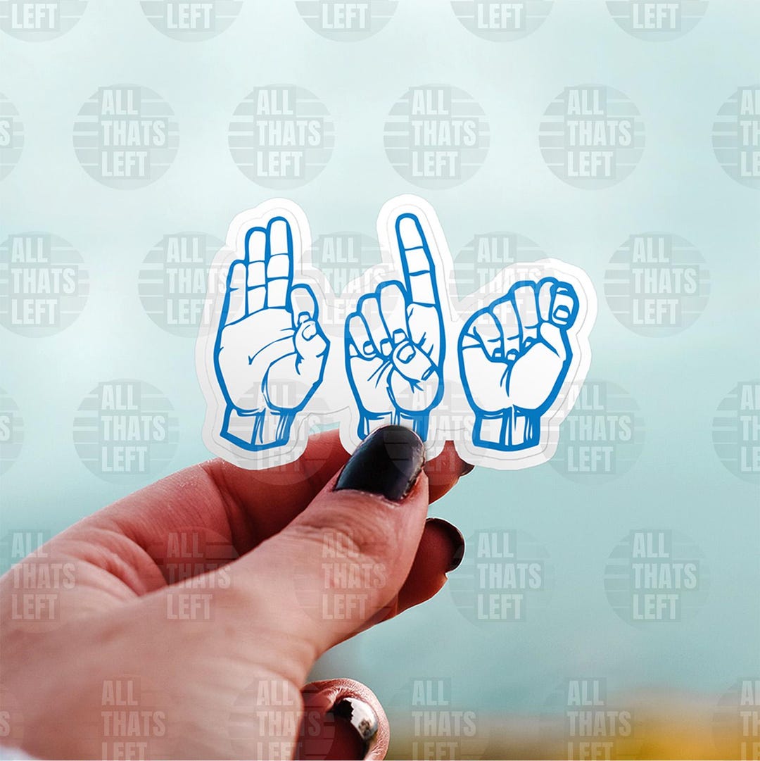 FDT Sign Language Hands Signs ASL Blue & White Die-cut Stickers