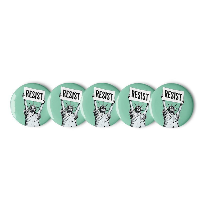 RESIST Green Pin Buttons