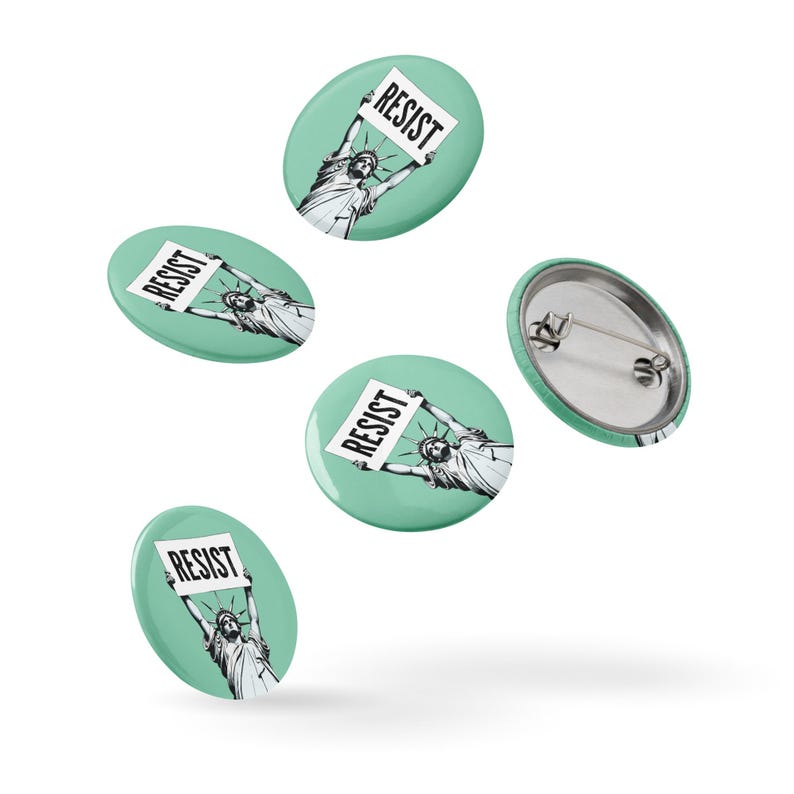 RESIST Green Pin Buttons