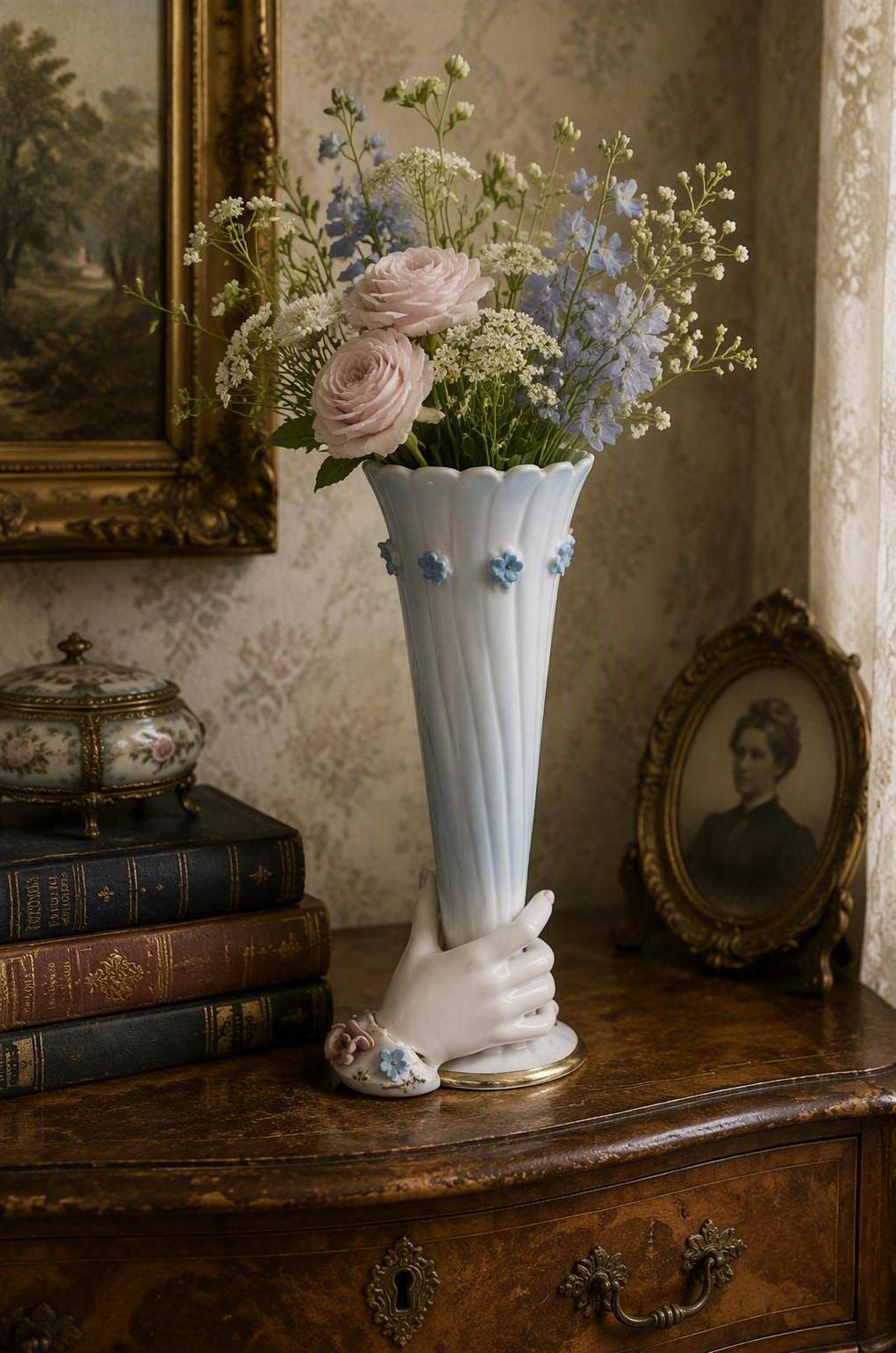 Hand Sculpture Holding Flower - Etsy