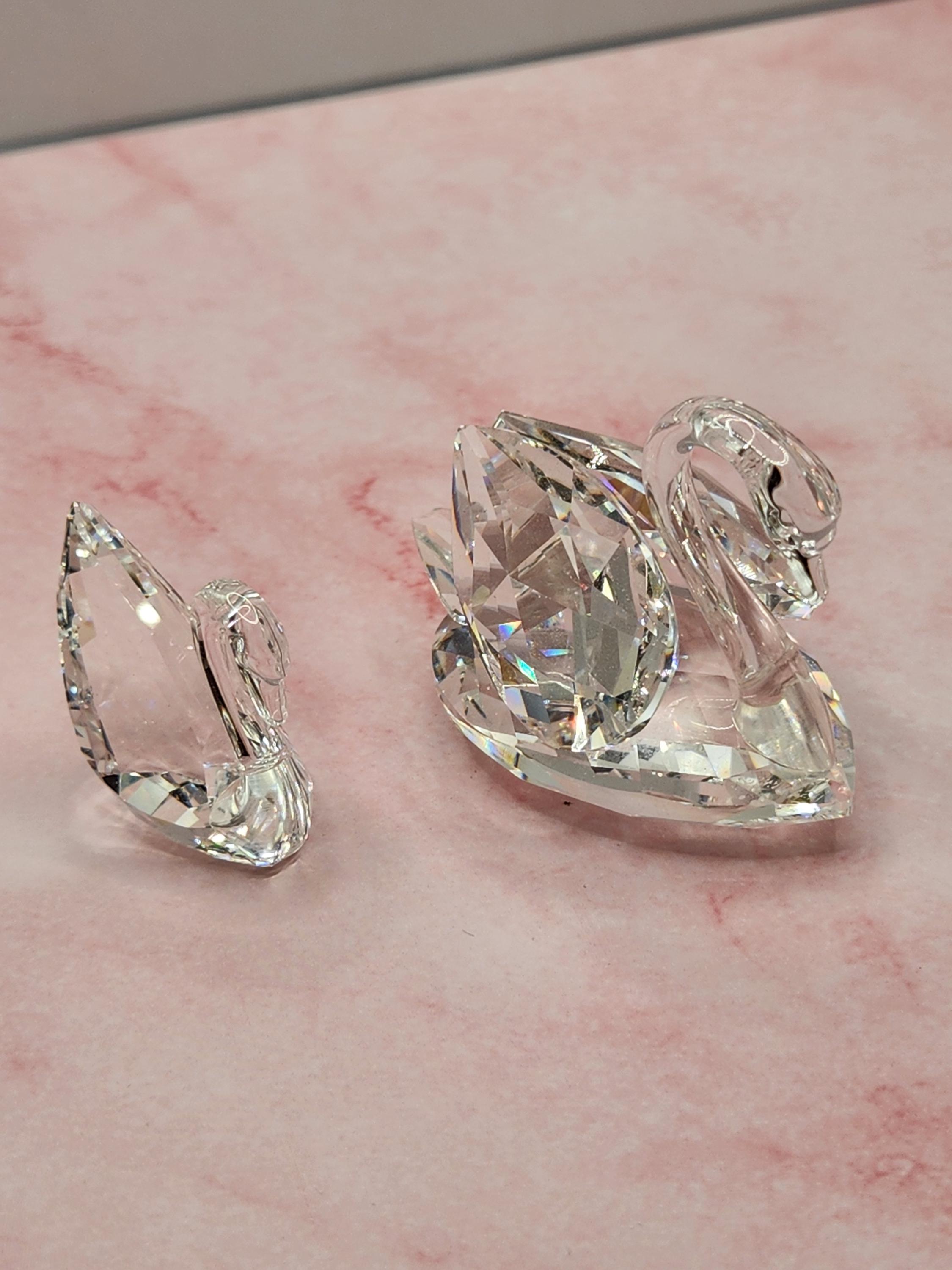 Swarovski Crystal Figurines Swans - Etsy