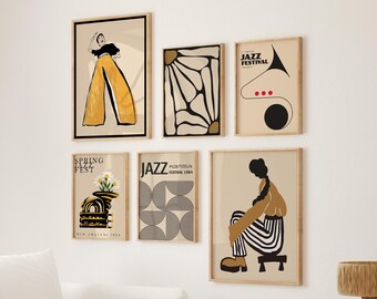 Jazz Festival Poster Set: Vintage Music Art Prints (Digital Download)