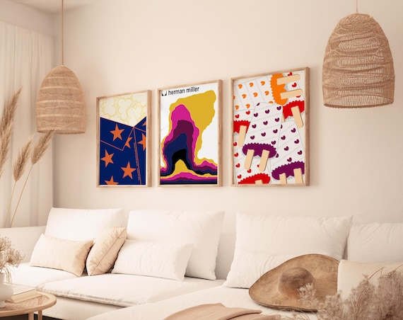 Herman Miller Summer Picnic Print Set: Retro Mid-Century Modern Wall Decor  (Digital Prints)