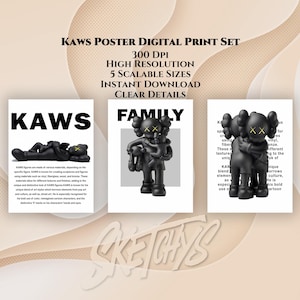 Kaws Poster Set: Hypebeast Toys, Minimalist Art (Digital Download)