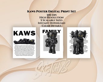 Kaws Poster Set: Hypebeast Toys, Minimalist Art (Digital Download)