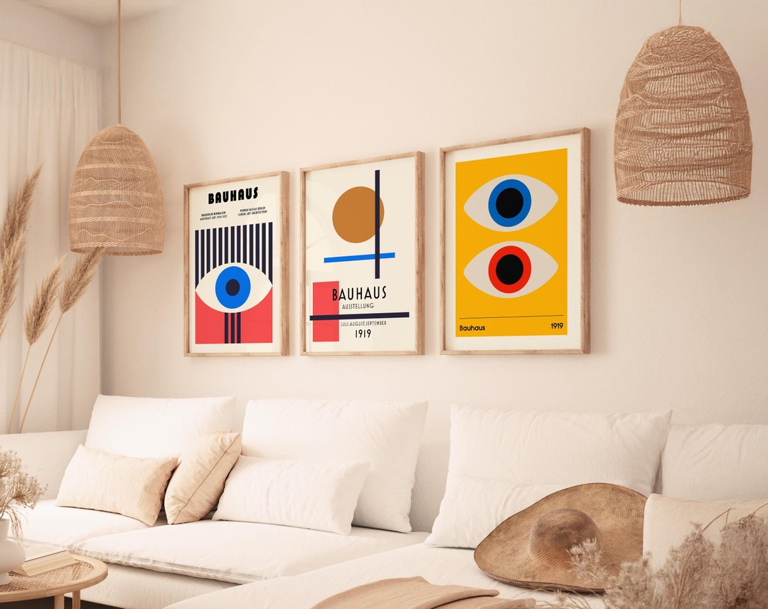 Bauhaus Poster Set: Retro Minimalist Wall Art (digital Download) - Etsy