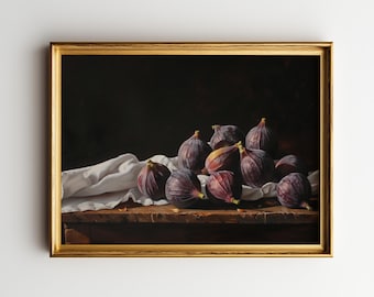 Fig Still Life Art Print: Moody Kitchen Food Art (Digital Download)