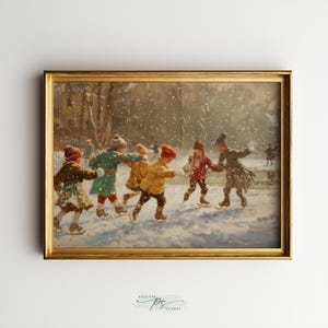 Printable Art, Winter scape, Winter Scenery, Winter Prints, Digital Art, Downloadable Digital Art, Vintage Art, Cozy Art
