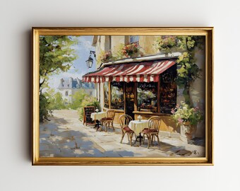 Parisian Cafe Art Print: French Bistro Decor (Digital Download, Multiple Sizes Available)