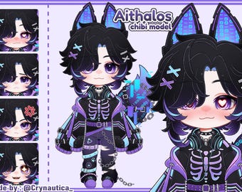 Custom Chibi Vtuber Model Commission | Anime Streaming Character Art Rig