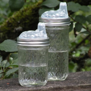 Canning Jar Glass Sippy cup quilted image 10