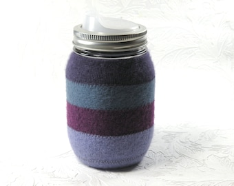 made to order - custom colorway - Jar Cozy - pint size -stripes