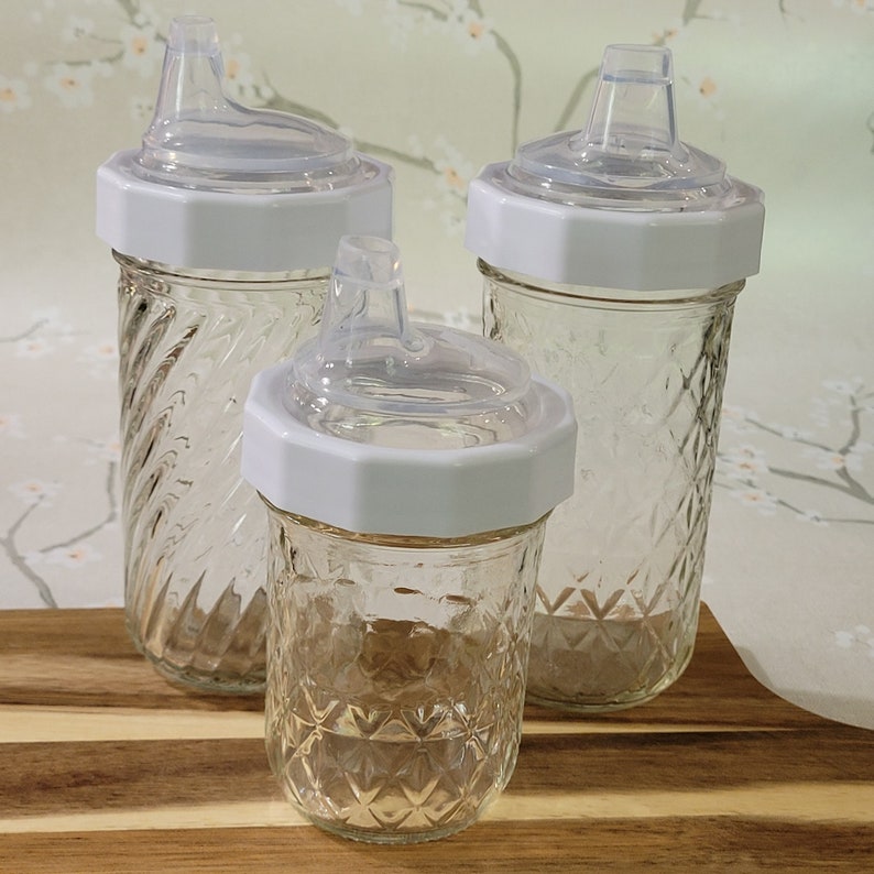 Canning Jar Glass Sippy cup quilted image 5