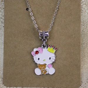 Kawaii Character Necklace, Animal Necklace, Kitty Necklace, Cat Necklace, Pendant Necklace - 1PC