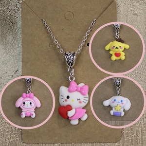 Kawaii Character Necklace, Animal Necklace, Puppy Necklace, Dog Necklace, Kitty Necklace, Pendant Necklace - 1PC