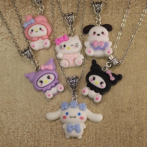 Kawaii Character Necklace, Animal Necklace, Puppy Necklace, Dog Necklace, Kitty Necklace, Pendant Necklace - 1PC
