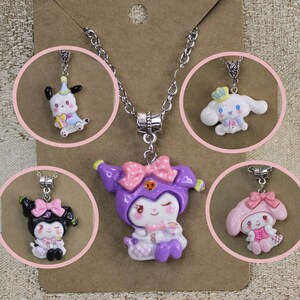 Kawaii Character Necklace, Animal Necklace, Puppy Necklace, Dog Necklace, Kitty Necklace, Pendant Necklace - 1PC