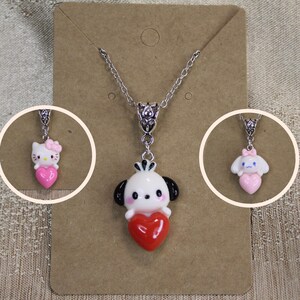 Kawaii Character Necklace, Animal Necklace, Puppy Necklace, Dog Necklace, Kitty Necklace, Pendant Necklace - 1PC