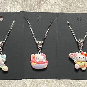 Kawaii Character Necklace, Animal Necklace, Kitty&#39;s Friends, Kitty Necklace, Pendant Necklace - 1PC