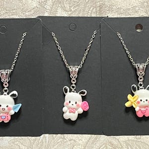 Kawaii Character Necklace, Animal Necklace, Puppy Necklace, Dog Necklace, Kitty Necklace, Pendant Necklace, silver necklace - 1PC