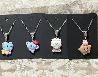 Kawaii Character Necklace, Adorable KPOP Necklace, Anime Cartoon Necklace, Pendant Necklace - 1PC