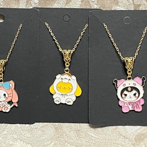 Kawaii Character Necklace, Anime Necklace, Kitty Necklace, Puppy Necklace, Cat Necklace, Pendant Necklace - 1PC