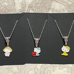 Kawaii Character Necklace, Animal Necklace, Kitty Necklace, Cat Necklace, Pendant Necklace - 1PC