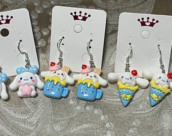 Kawaii Katt Örhängen, Kanelbulle, Försilvrad Legering
