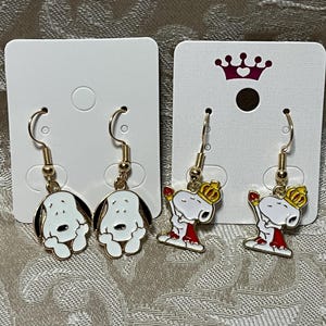 Pendientes de dibujos animados de Snoop Dog, pendientes divertidos de perros, pendientes de vacaciones de pájaros de madera, pendientes colgantes dorados
