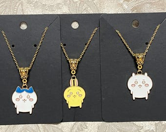 Cartoon Anime Kawaii Chiika Japanese Manga Gold Charm Pendant Necklace 18”