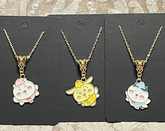 Kawaii Cartoon Character Necklace, Adorable Animal Necklace, Gold Necklace, Pendant Necklace - 1PC