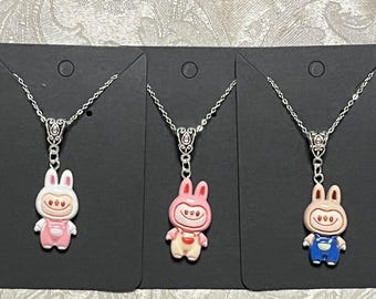 Funny Smiling Monster Necklace, demon monster Necklace, Silver Necklace, Pendant Necklace, cartoon anime, manga, teen gift