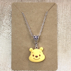 Collar con personaje kawaii, animal, collar con oso, collar con personaje de oso amarillo, collar con personaje de dibujos animados, collar con colgante - 1 pieza