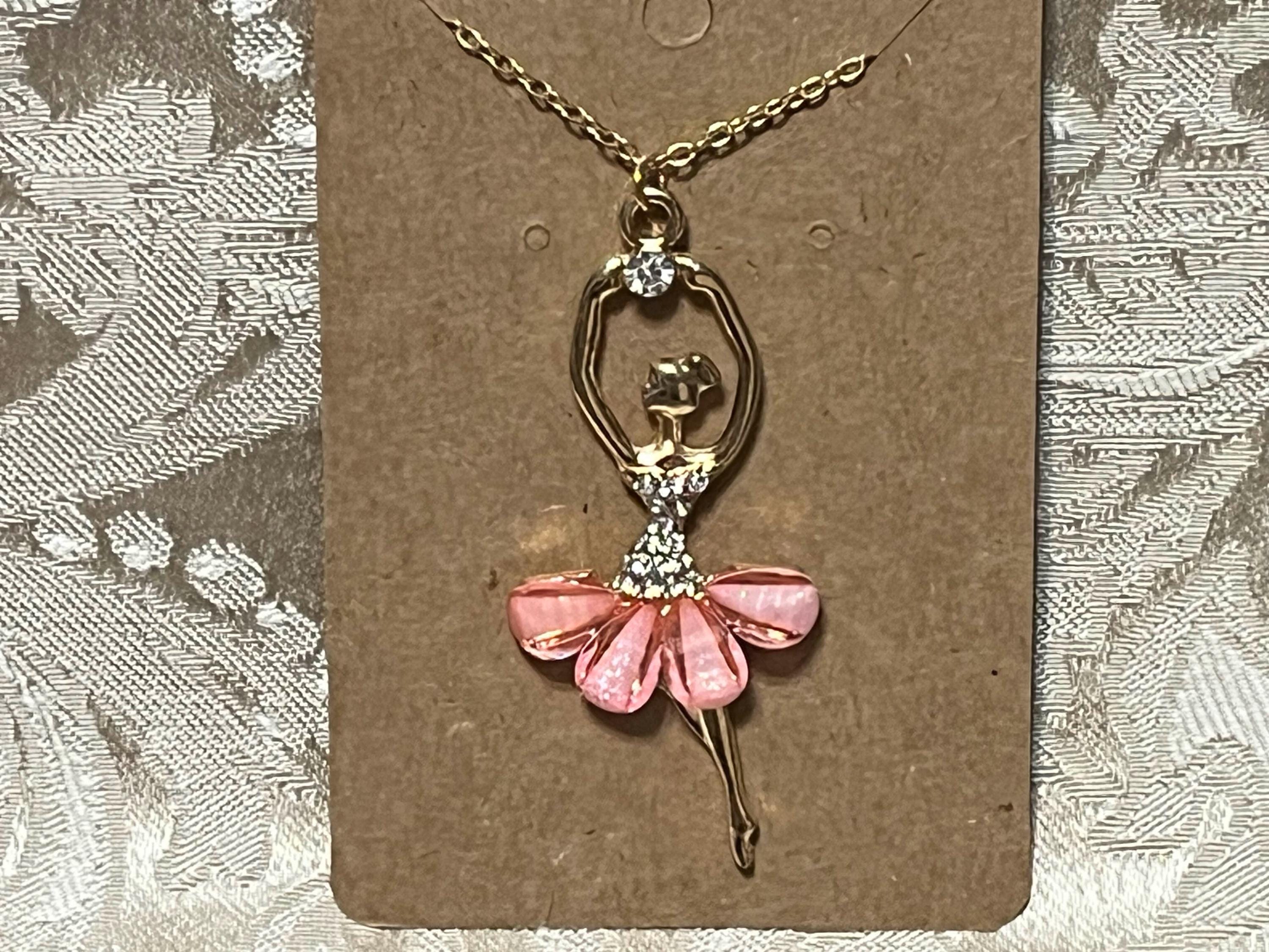 Collana Con Ciondolo Ballerina In Argento 925, Per Bambine E Donne, Lunghezza Catena 38 Cm, Regalo Prima Comunione