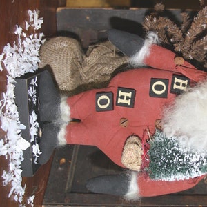 Primitive Santa Pattern Digital E Pattern Instant Download Ho Ho Santa Folk Art Holiday