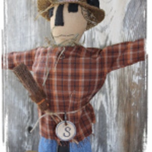 Primitive Doll Pattern S Is For Scarecrow Halloween Fall image 3