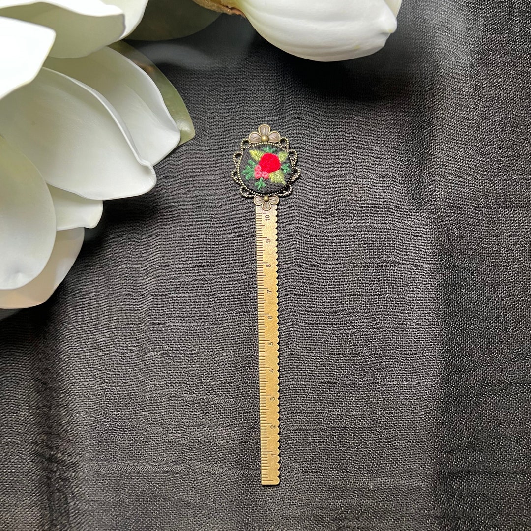Flower Bookmark Ruler Floral Ruler Bookmark No. 1 - Etsy