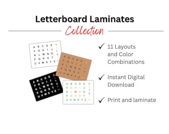Printable Letterboard Laminates for Communication and Spelling Support - PDF Digital Download